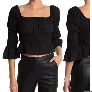 Wayf Ruched Off Shoulder Top